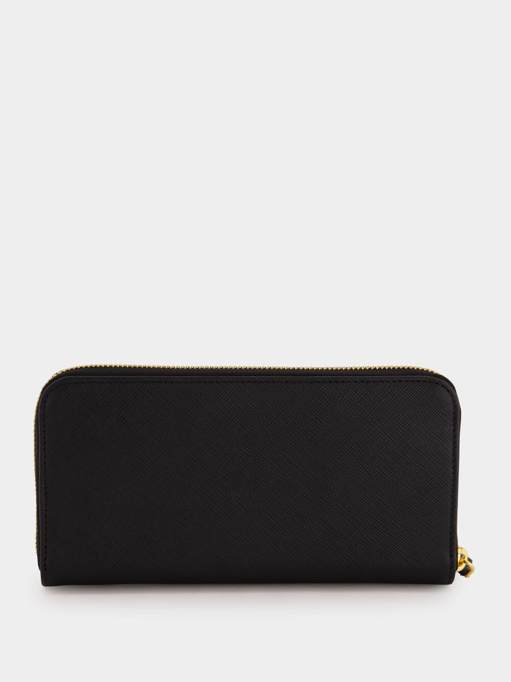 Black Large Saffiano Leather Wallet