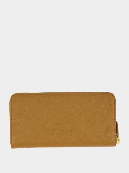 Caramel Saffiano Leather Large Wallet