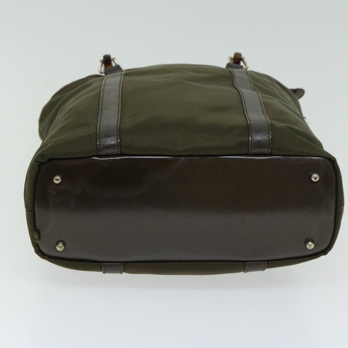 Gucci Bamboo Khaki Synthetic Handbag