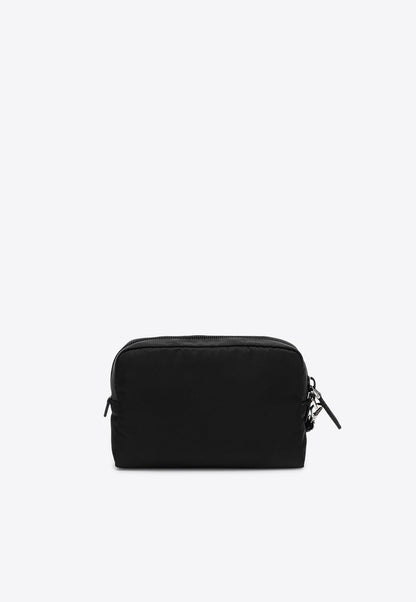 Re-Nylon Triangle Logo Zip-Up Pouch