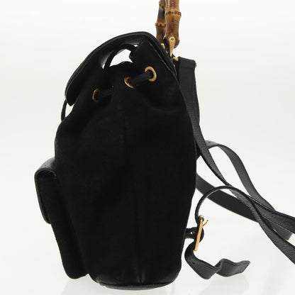 Gucci Bamboo Black Suede Backpack Bag