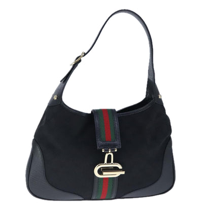 Gucci Sherry Black Canvas Shoulder Bag ()
