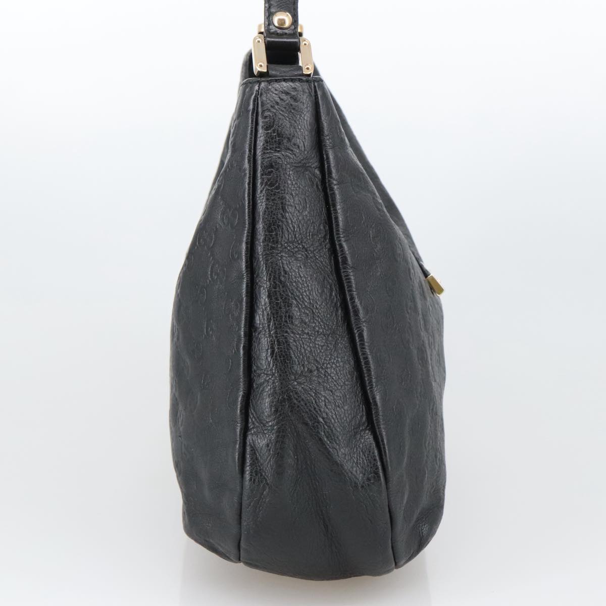 Gucci Guccissima Black Leather Shoulder Bag