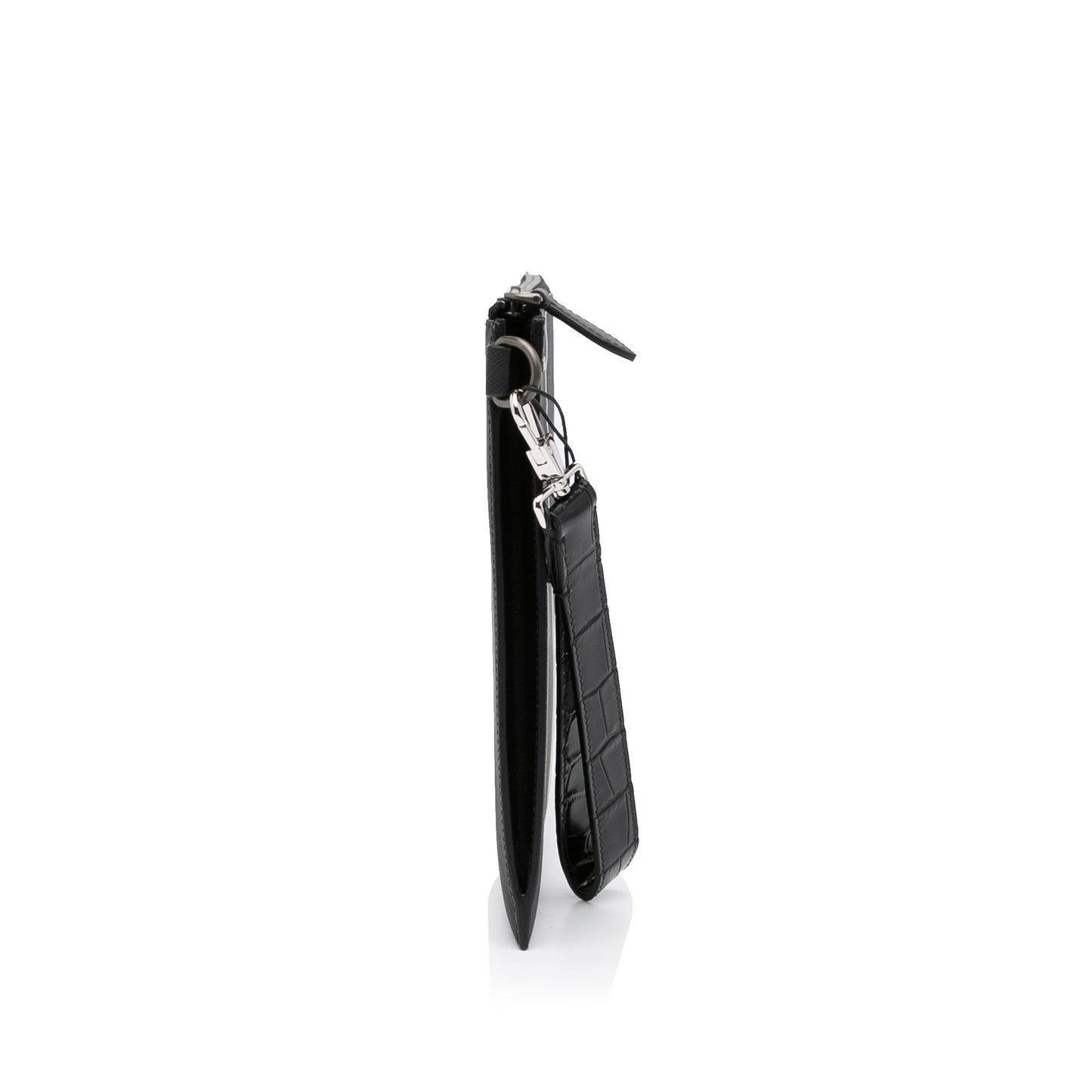 Burberry Zip Clutch Large Black Charcoal Check