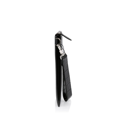 Burberry Zip Clutch Large Black Charcoal Check