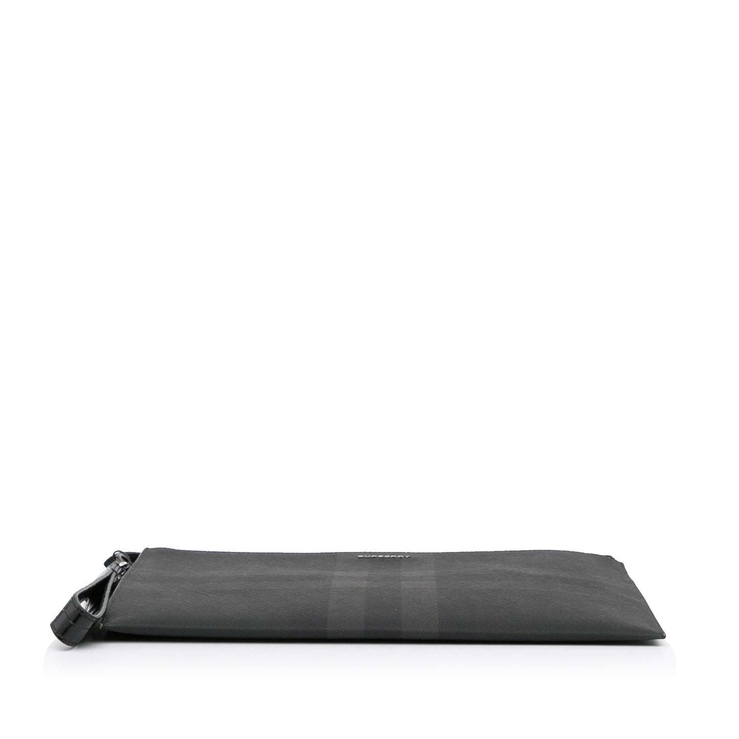 Burberry Zip Clutch Large Black Charcoal Check