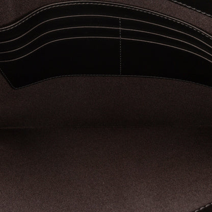 Burberry Zip Clutch Large Black Charcoal Check