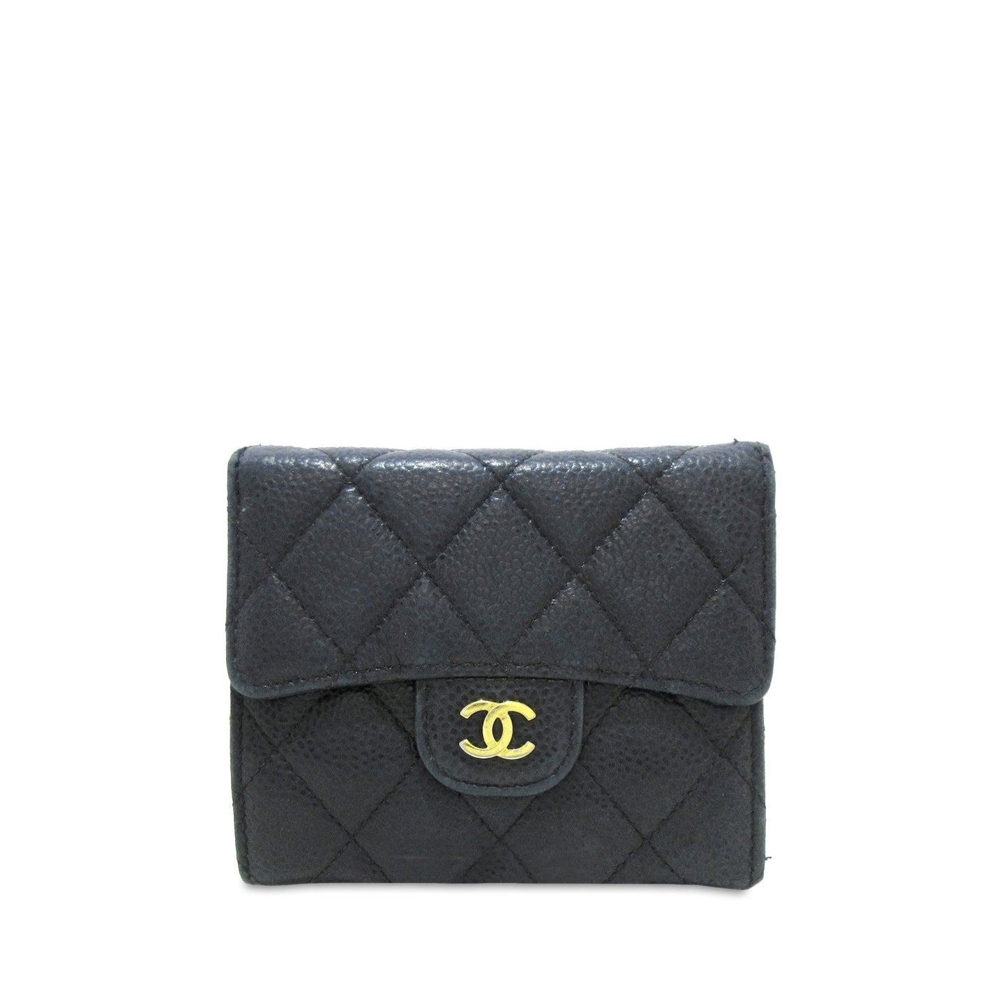 CHANEL CC Caviar Trifold Wallet Small Wallets