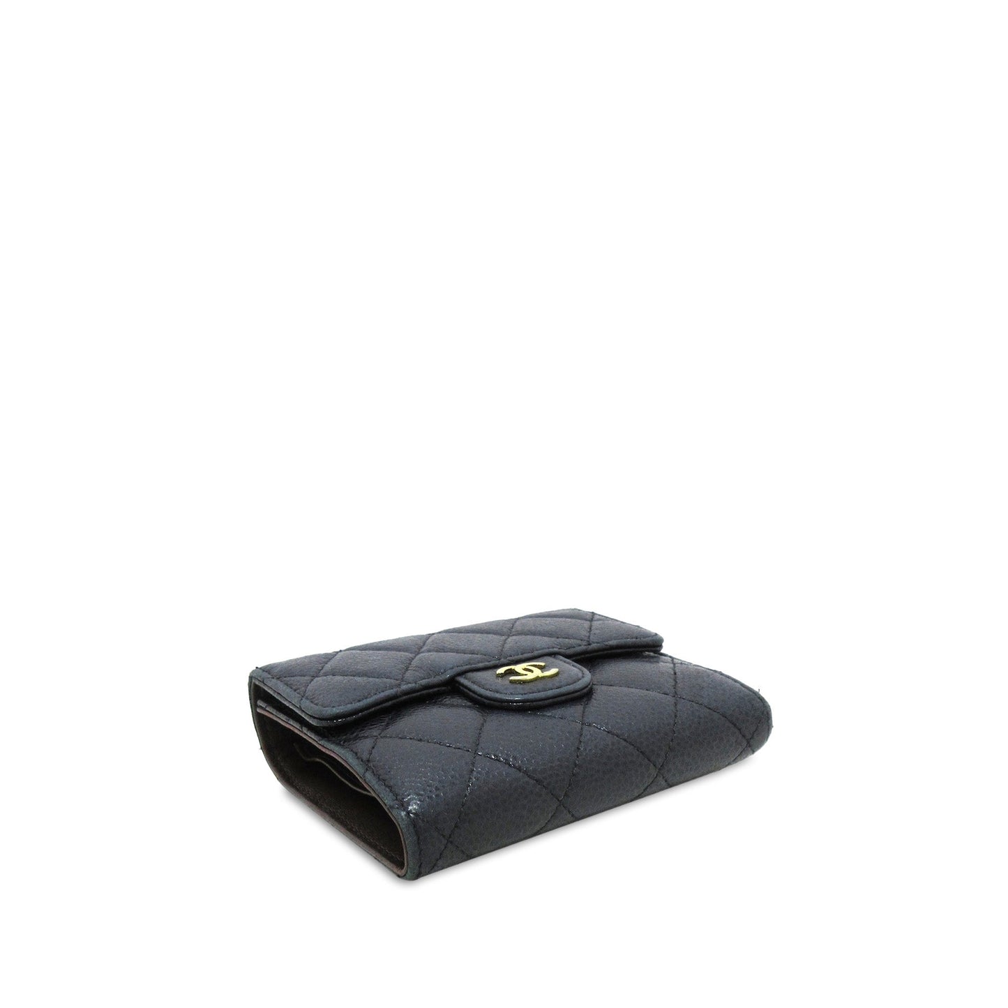 CHANEL CC Caviar Trifold Wallet Small Wallets