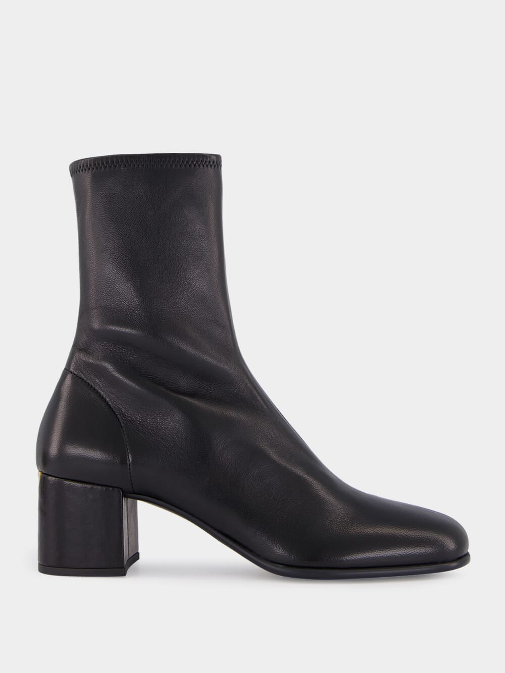 Black Stretch Nappa Leather Booties