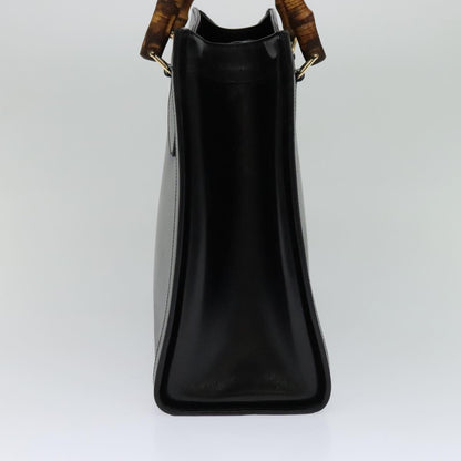 Gucci Bamboo Black Leather Handbag