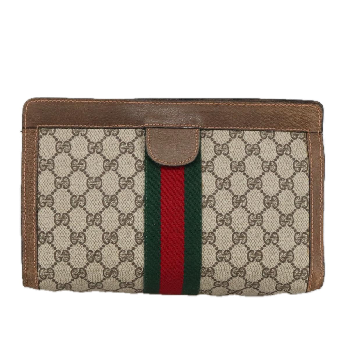 Gucci Ophidia Beige Canvas Clutch Bag