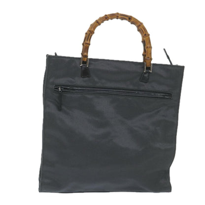 Gucci Bamboo Black Canvas Handbag ()