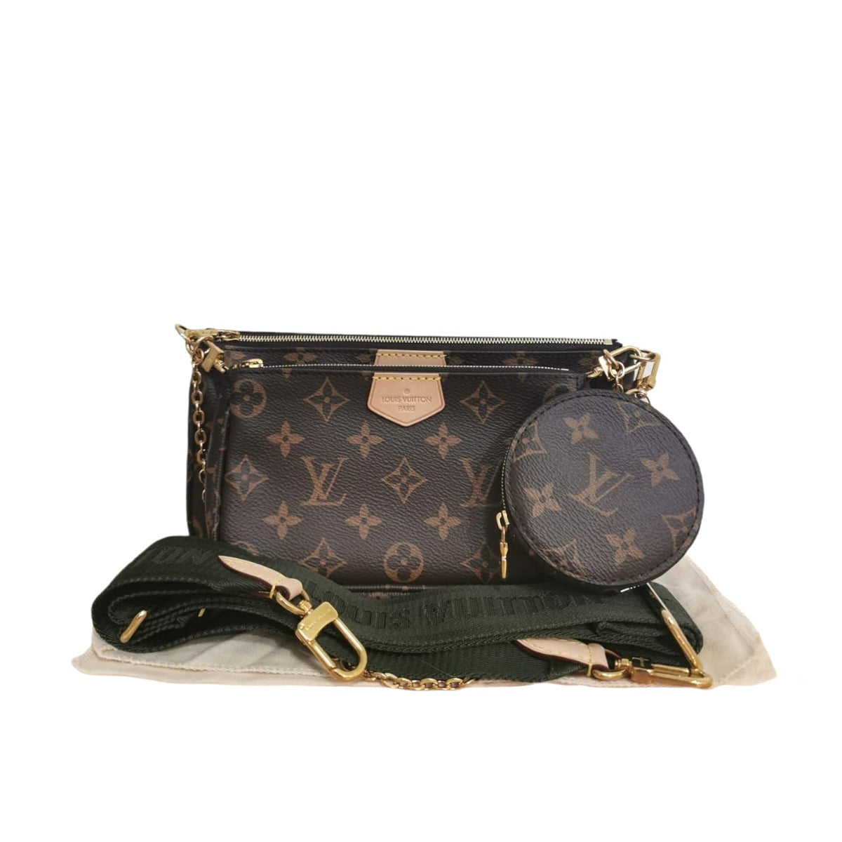 Louis-Vuitton Monogram Multi Pochette Accessoires Khaki GHW