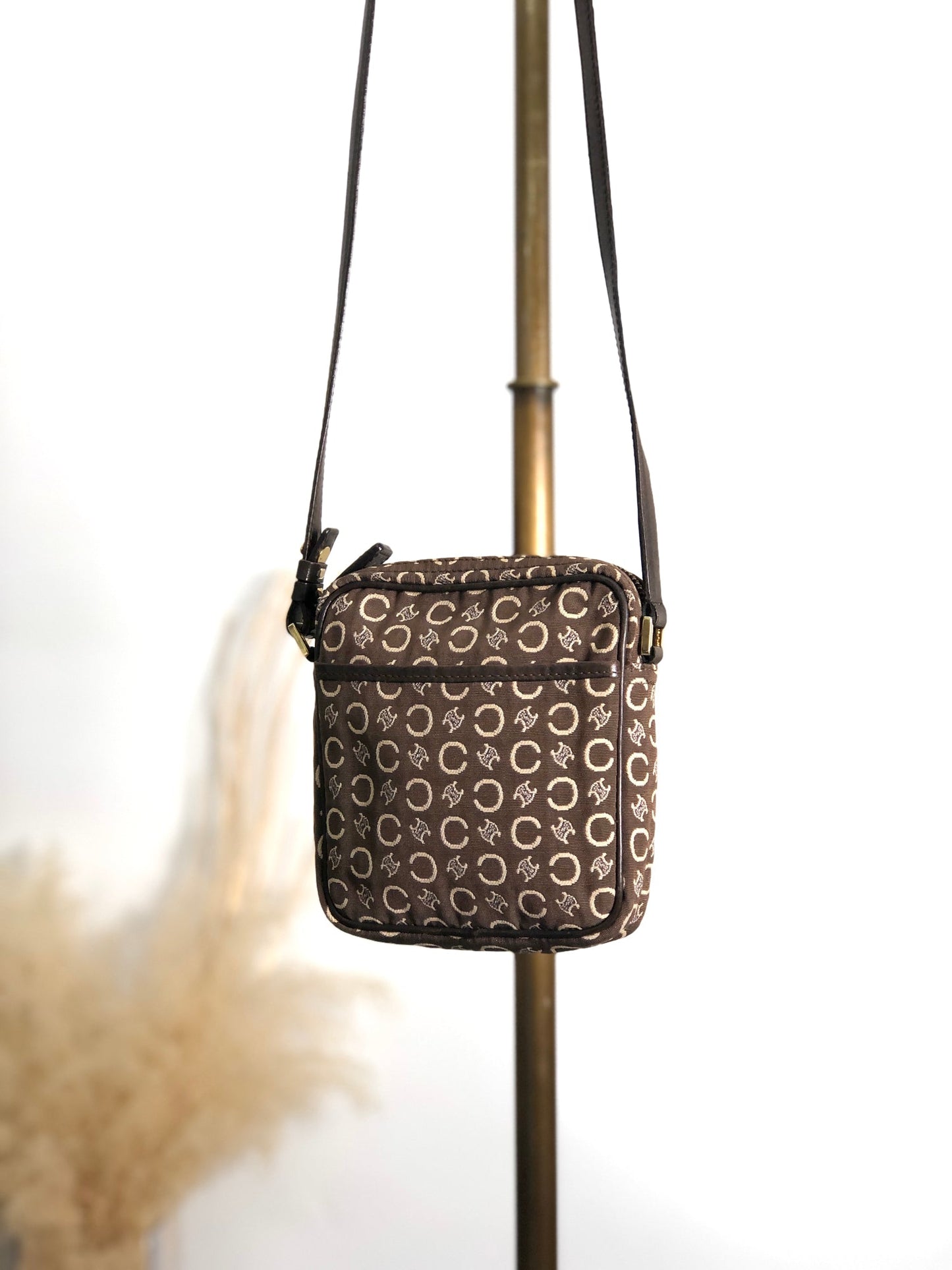 CELINE C Macadam Shoulder bag Brown Vintage jb4yns