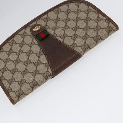 Gucci Sherry Brown Canvas Clutch Bag