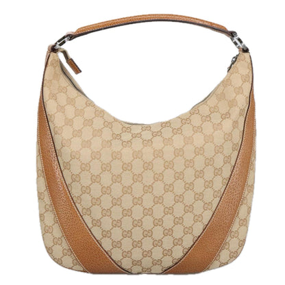 Gucci Hobo Beige Canvas Shoulder Bag