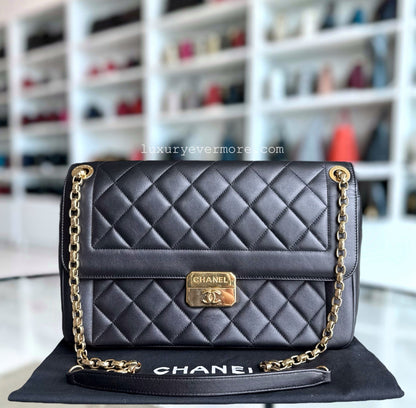 Chanel Chic With Me Flap - Seasonal Flap Black Lambskin Large Gold Hardware Series 18