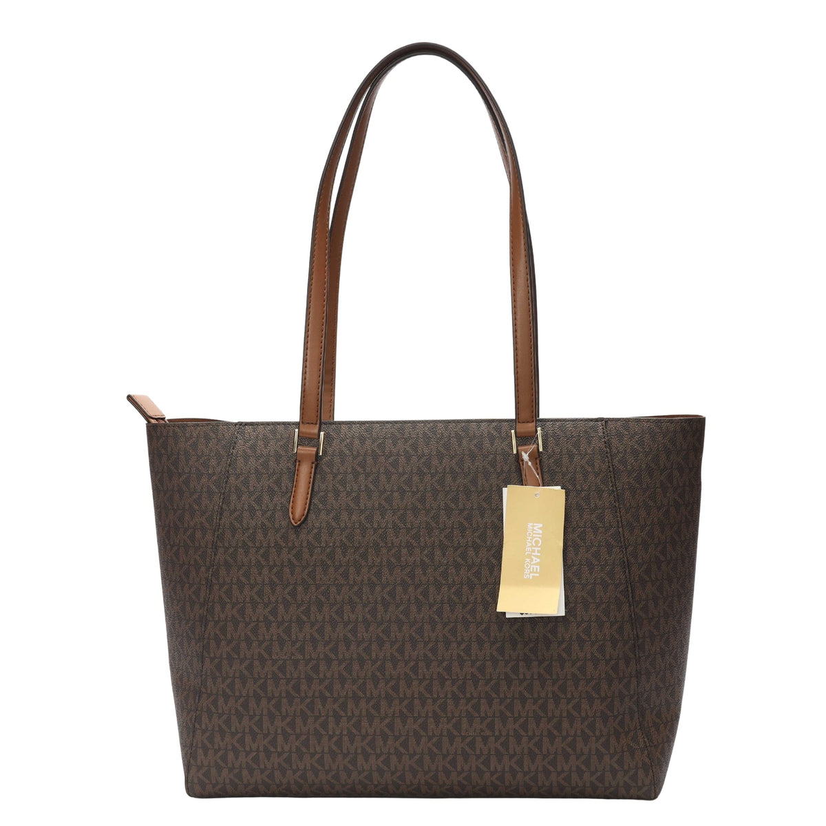 Michael Kors Charlotte Brown Logo Canvas Tote
