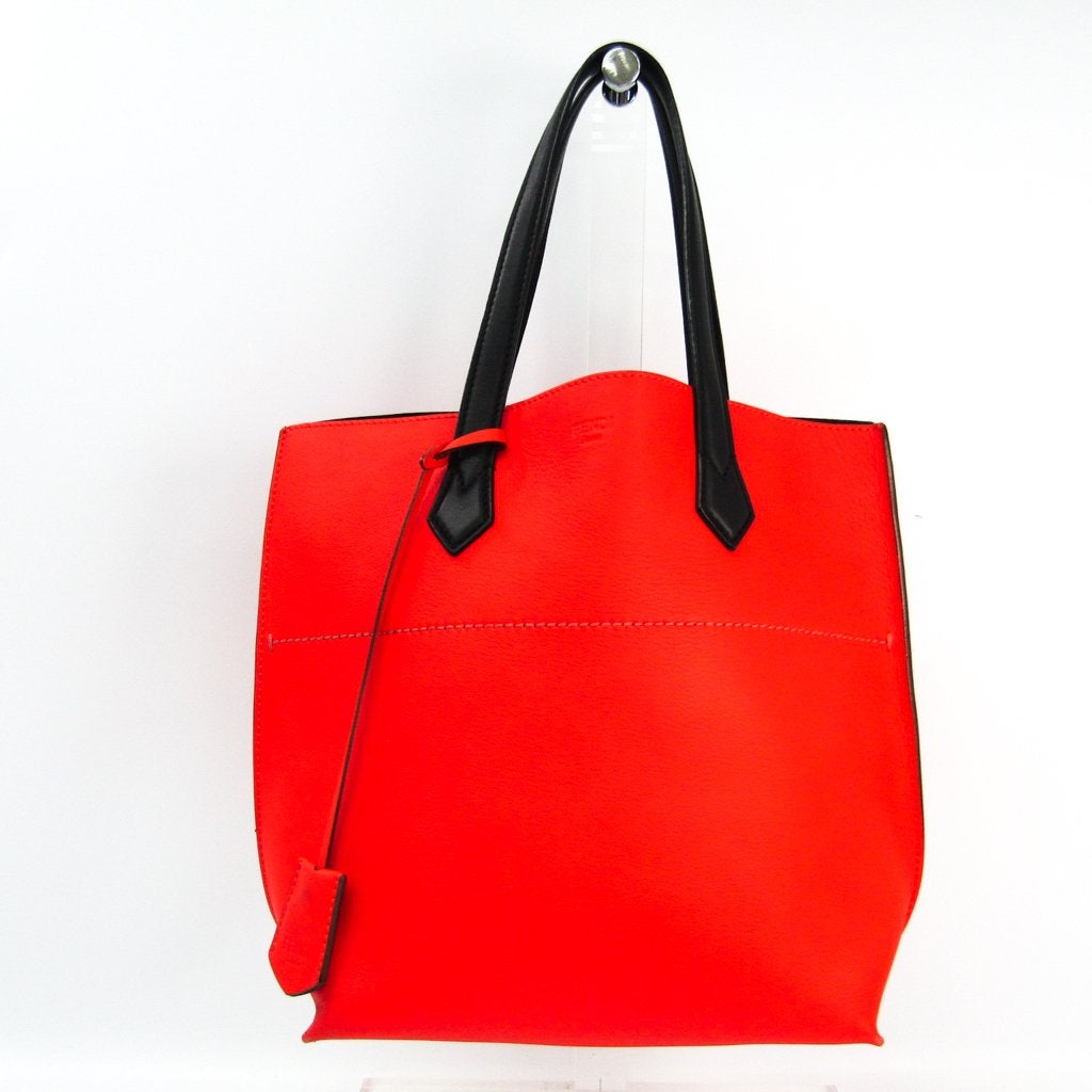 Fendi Red Leather All In Small Shopping Tote (SHA-46453)