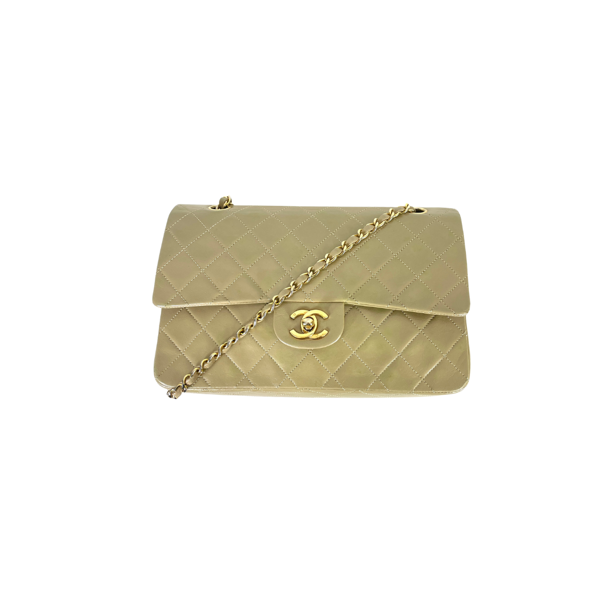 CHANEL Beige Classic Medium Double Flap Bag