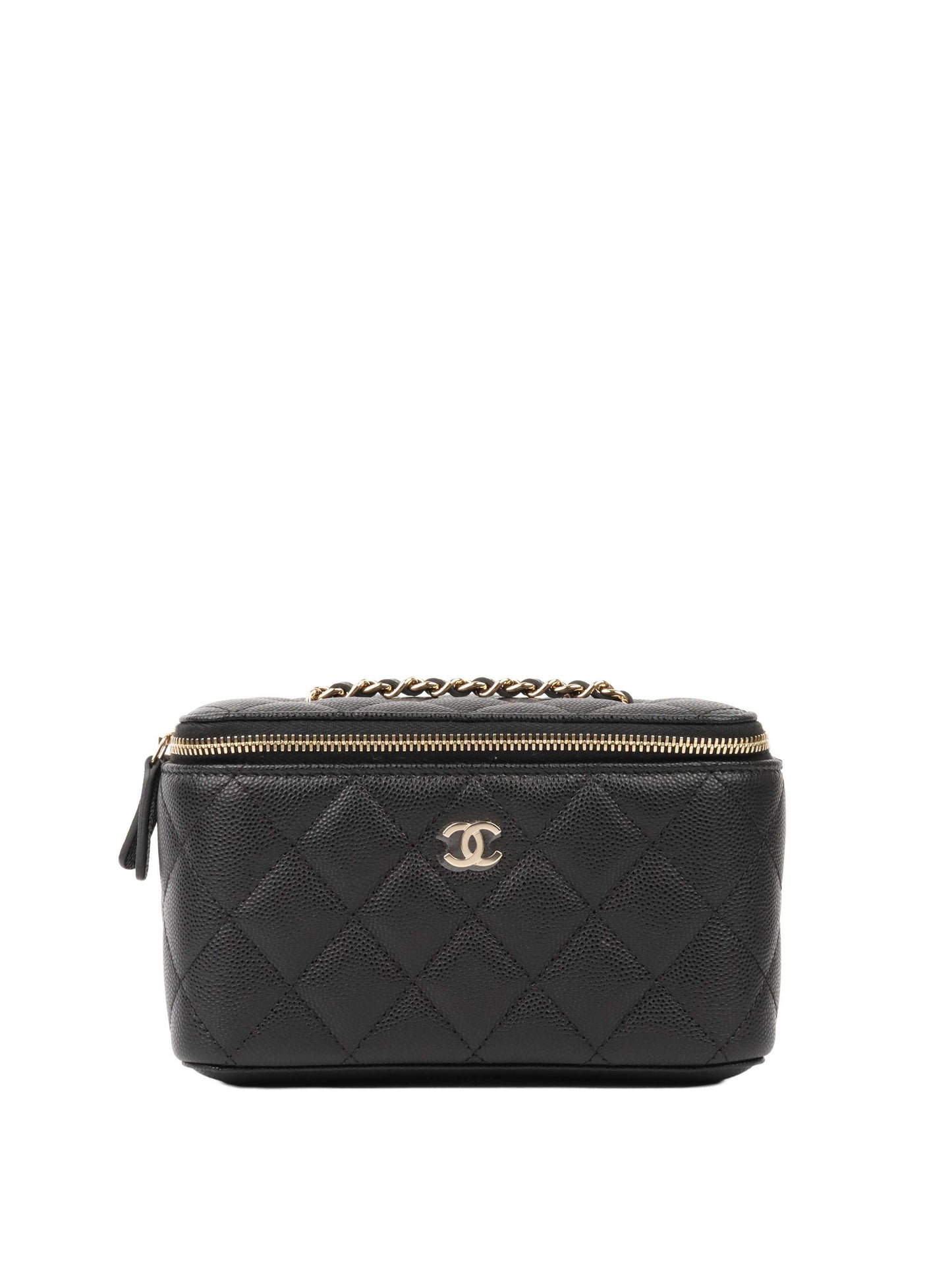 Chanel Black Caviar Vanity Case.