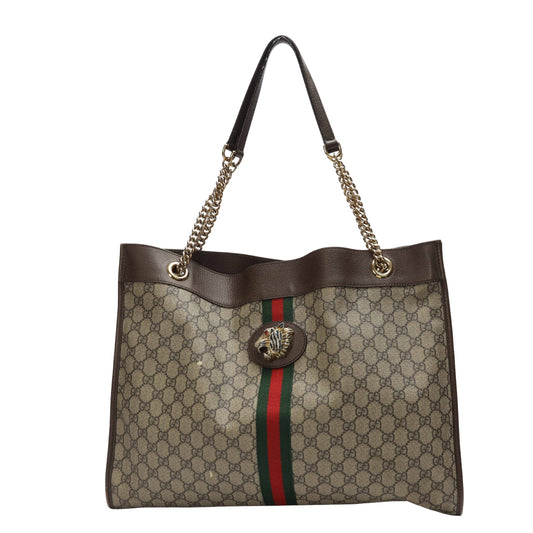 Gucci GG Supreme Canvas Large Web Rajah Tote