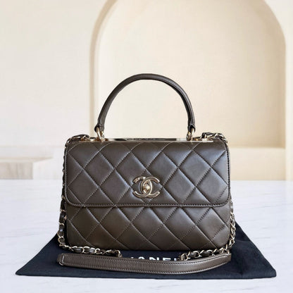 Chanel Trendy CC Small - Quilted Lambskin Brown Gold Hardware