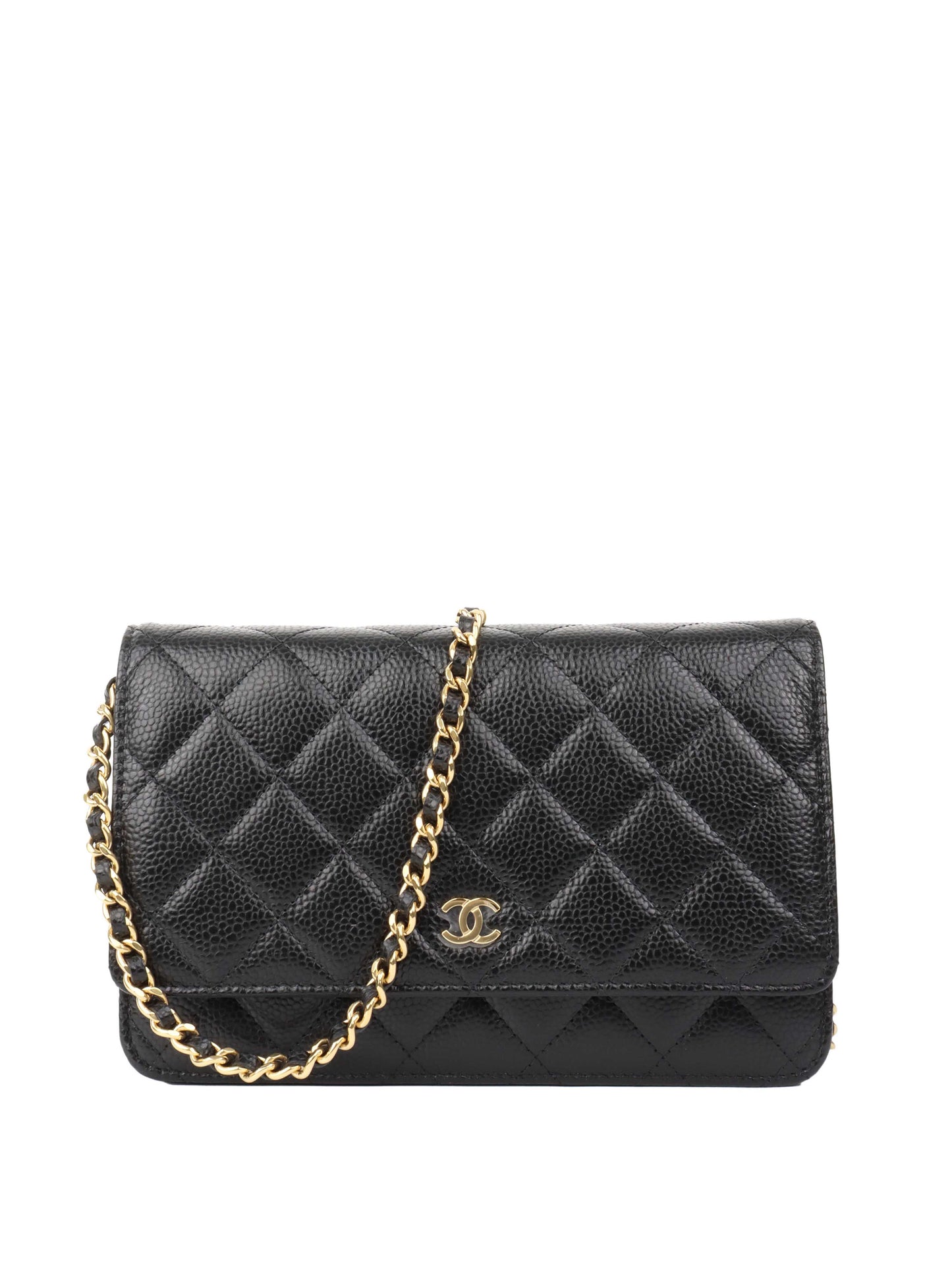 Chanel Black Caviar Wallet on Chain.