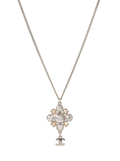 Chanel Silver Crystal Necklace.