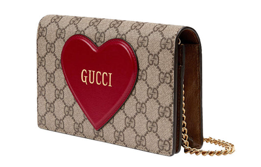 (WMNS) GUCCI Logo 3D Love Canvas Chain Shoulder Messenger Bag / Red Valentine's Day limited 648948-20QAS-8570