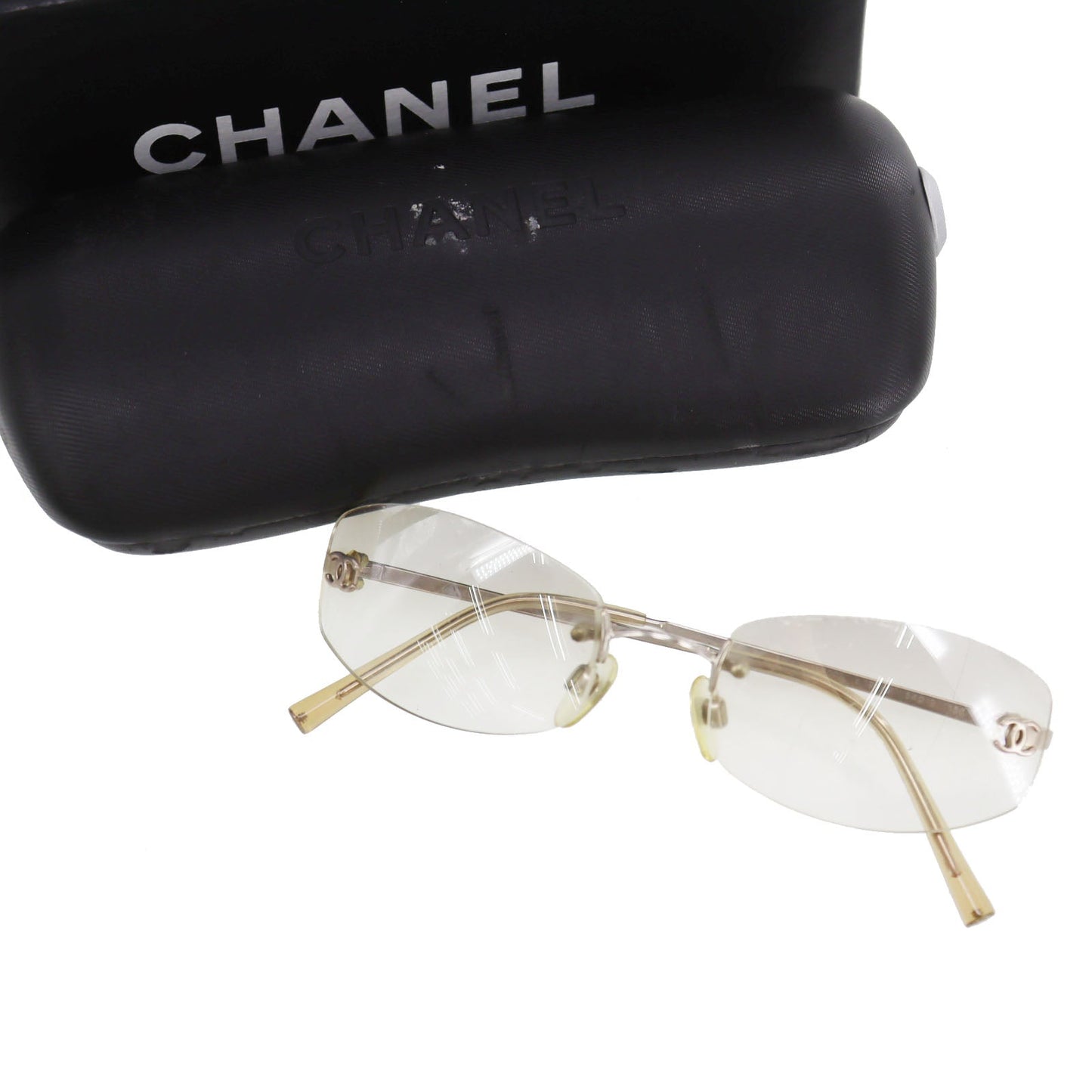 CHANEL  CC Logos Sunglasses Gray Clear Eye Wear c194/61 54◻︎19 #CY850