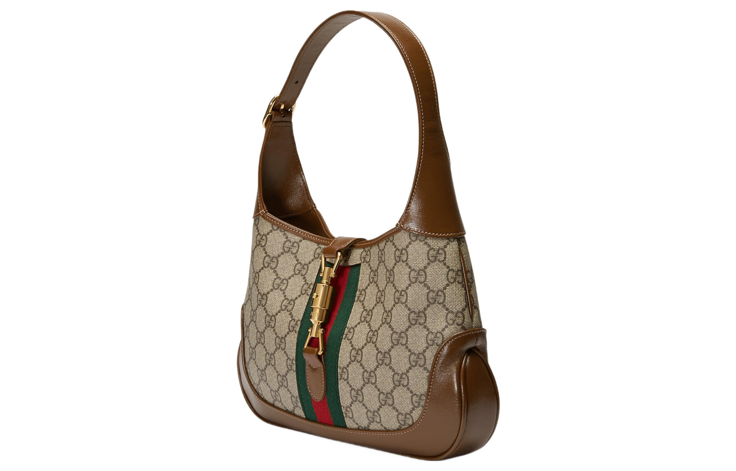 (WMNS) GUCCI Jackie 1961 SeriesSingle Shoulder Bag Small Red/ Green Stripes Tape 636706-HUHHG-8565