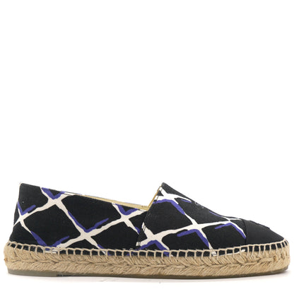 Black Printed Canvas Espadrilles 39