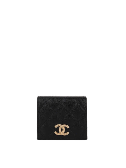 Chanel Black Caviar Small Flap Wallet.