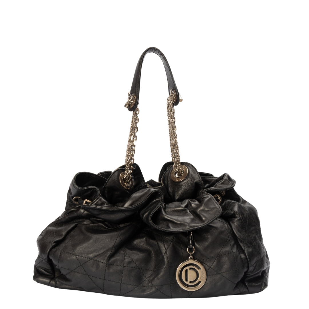 Dior Black Cannage Leather Le Trente Hobo Bag