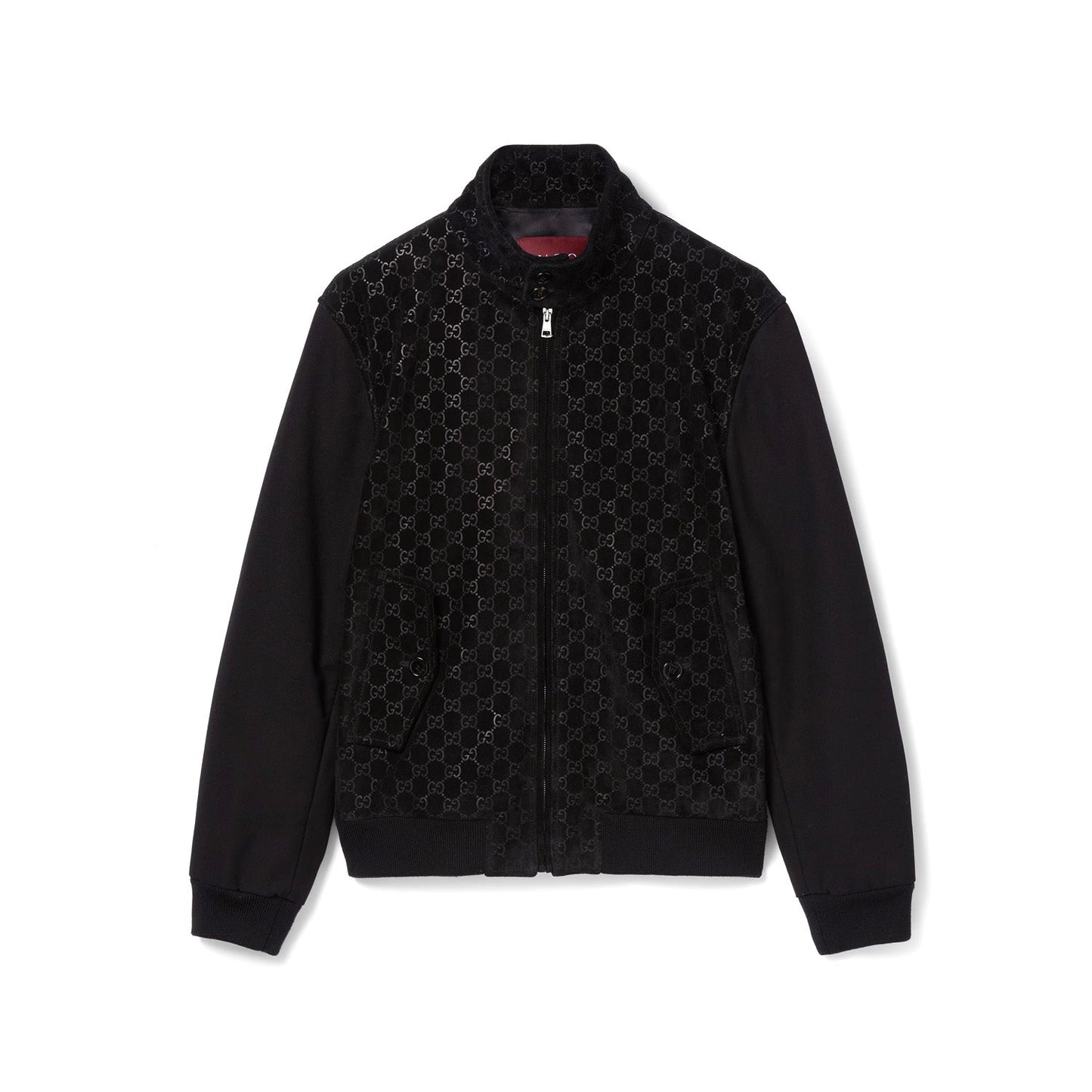 Gucci Guccima Embossed GG Suede Bomber Jacket
