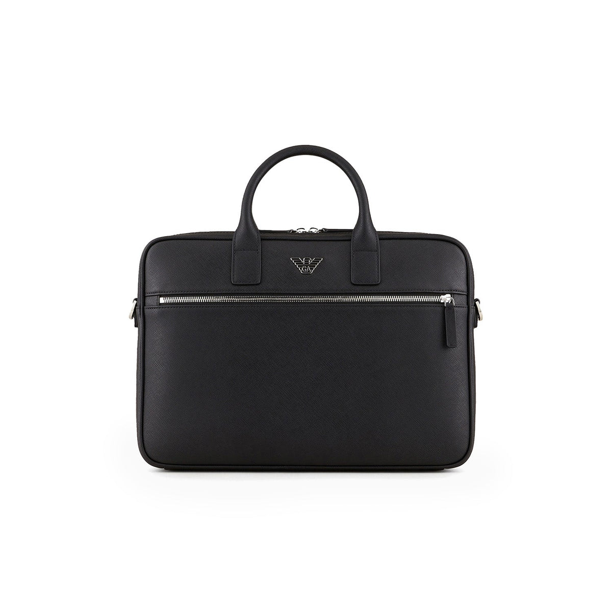 Asv Regenerated Saffiano Leather Business Bag With Eagle Plate