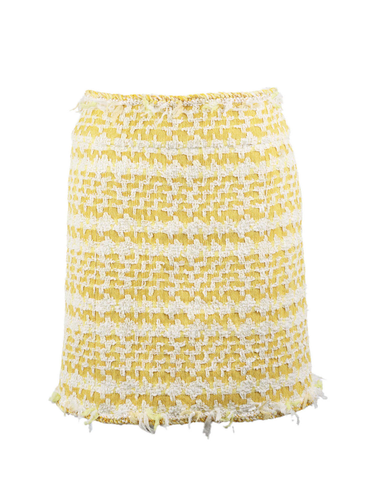 Chanel Yellow Tweed Mini Skirt.