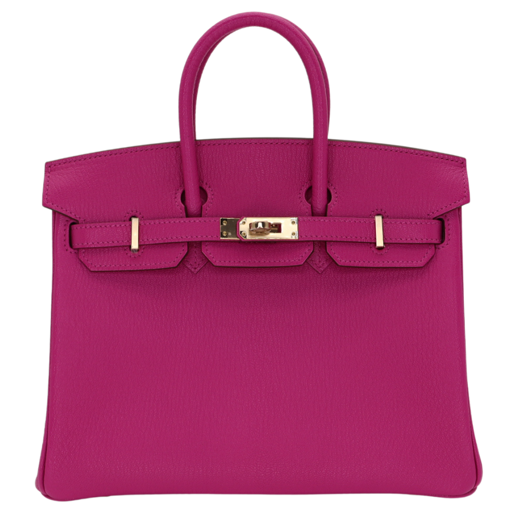 Hermès 25cm Birkin HSS Rose Magnolia/Gris Perle Chèvre Leather Rose Gold Hardware