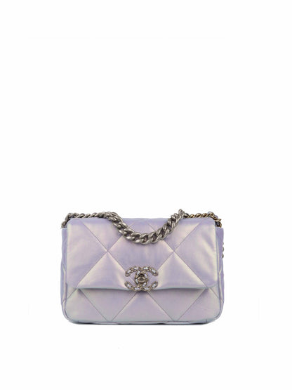 Chanel 22P Iridescent Light Purple Calfskin Quilted Small 19 Bag.