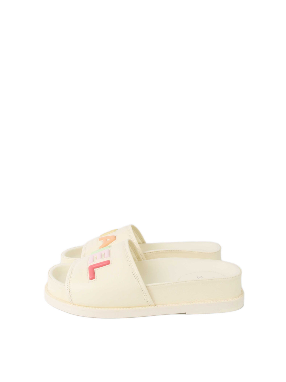 Chanel Cream/Pastel Slides 38