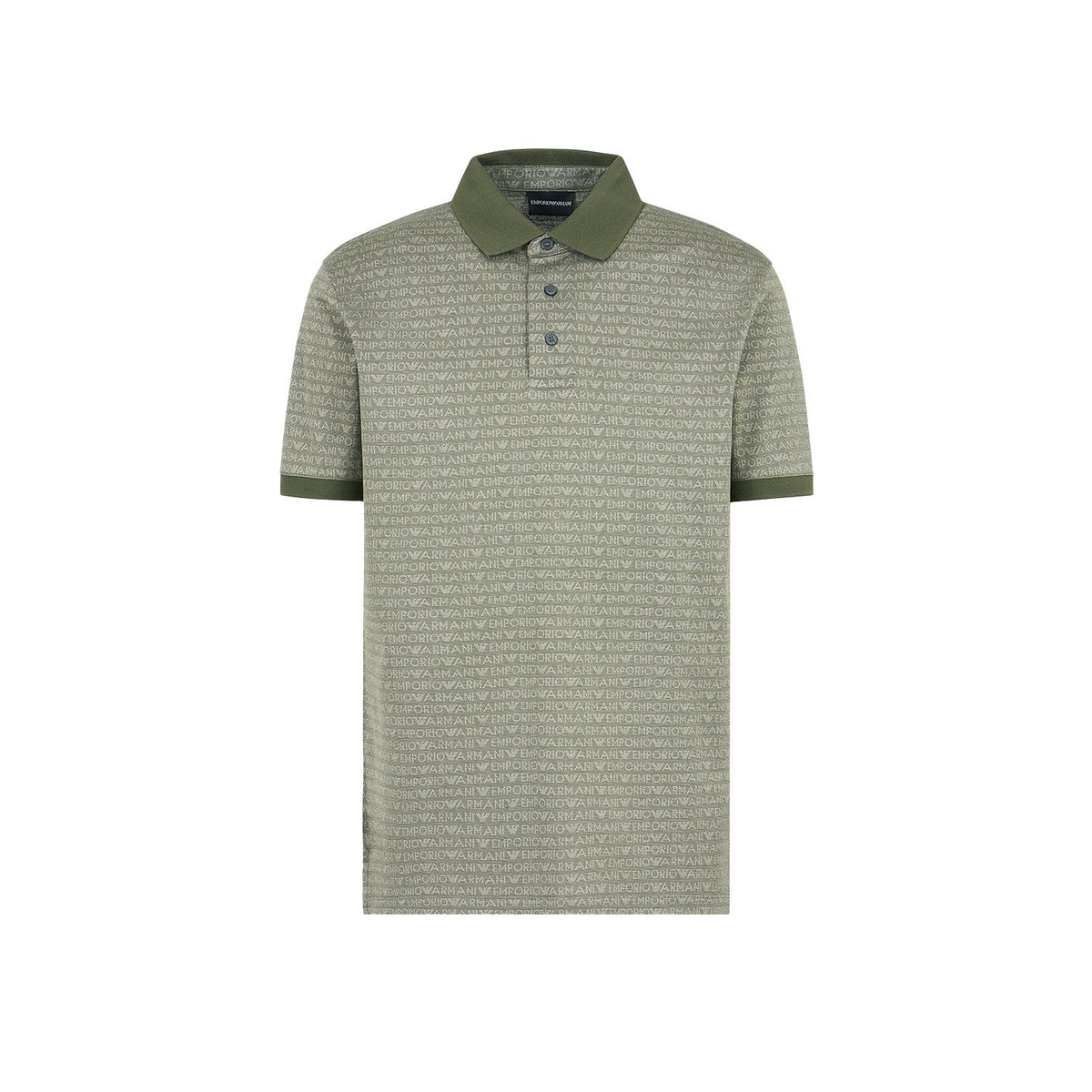 Jersey Polo Shirt With All-Over Jacquard Lettering