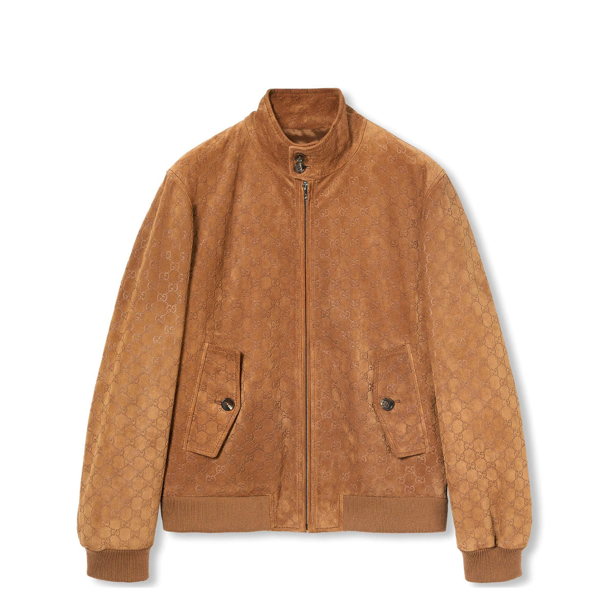 Gucci Embossed Gg Suede Bomber Jacket