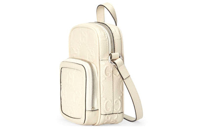 (WMNS) GUCCI Logo PatternPrint SingleShoulderBag White 658553-1W3AN-9022