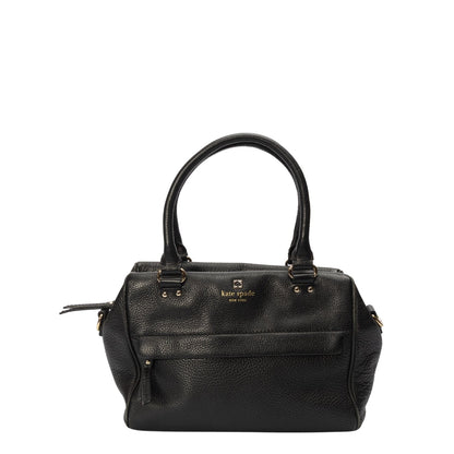 Kate Spade Black Leather Zip Satchel