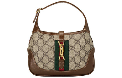 (WMNS) GUCCI Jackie 1961 SeriesGG Canvas Clutch Single Shoulder Bag mini Brown Monogram 637092-HUHHG-8565