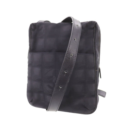 CHANEL New Travel Line  Black Shoulder Bag Nylon France Vintage #DA742