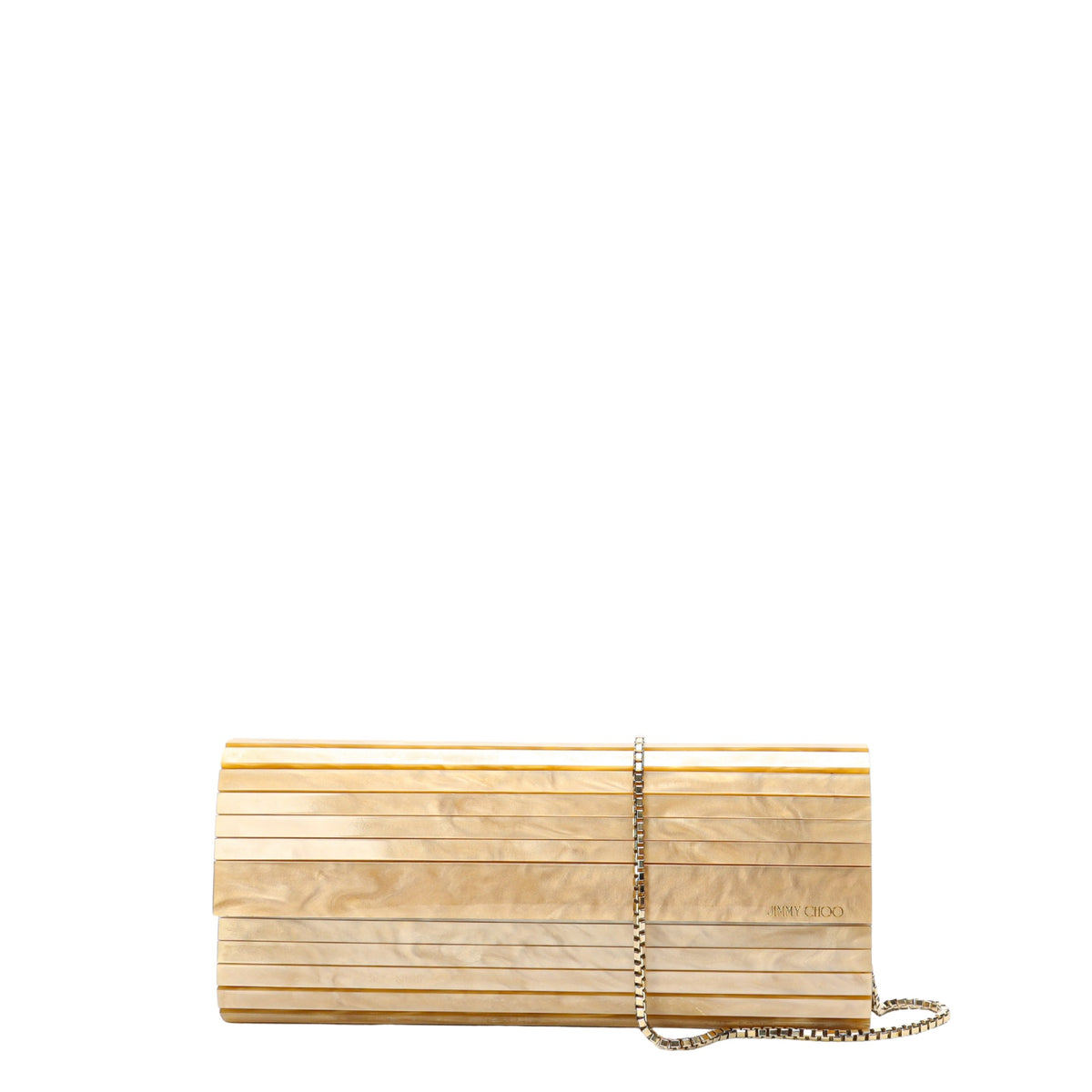 Jimmy Choo Gold Mother of Pearl Clutch Bag
