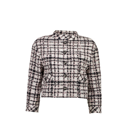 Chanel 20P Size 34 Jacket Tweed Black/White/Ecru/Pink